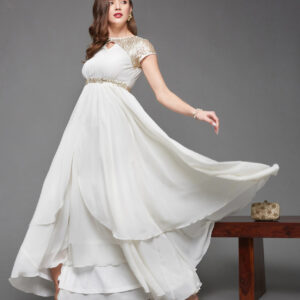 Women Maxi White Full Length Dress