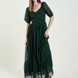 Women Fit and Flare Multicolor Maxi/Full Length Dress